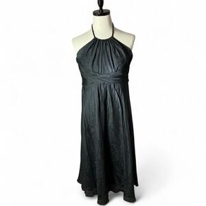 Dusk Collection By Shelli Ye Silk Halter Ruched Empire Waist Dress Whimsygoth